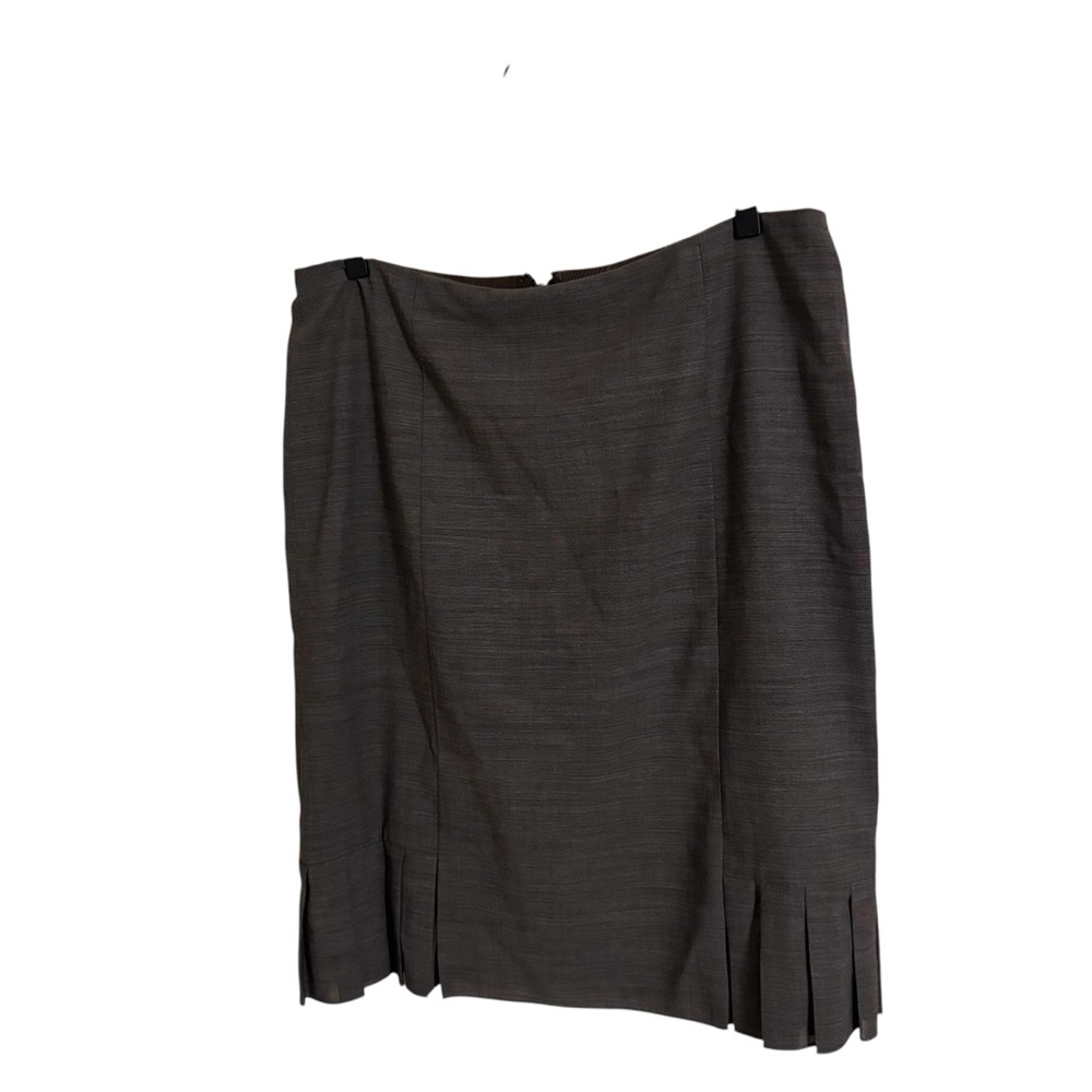 Akris‎ Gray Pleated Wool Skirt Size 12